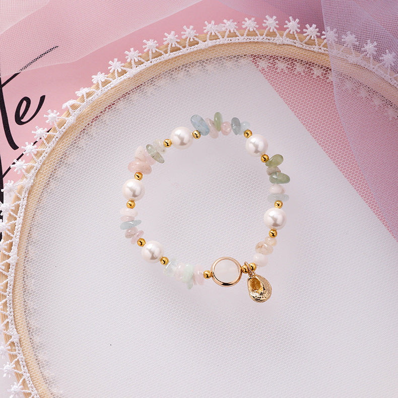 Venta al por mayor Pulsera de cuentas de cristal de perla de concha